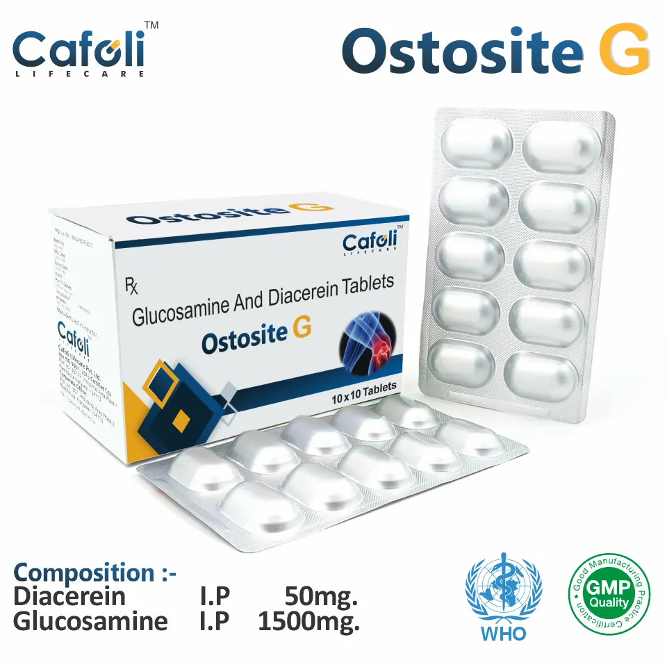 Diacerein 50 mg + Glucosamine 1500 mg Tablet PCD Pharma Franchise